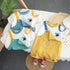 Casual Suspenders Two-piece Baby Round Neck Short Sleeve Suit